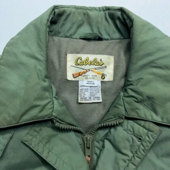 Cabela's Goose Down Field Jacket Mens Medium Fleece Lined Removable Hood READ - Picture 4 of 16